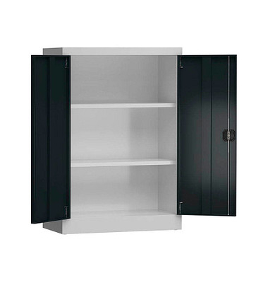 Stahlschrank ClassiX X-530328 anthrazit, lichtgrau 92,0 x 42,0 x 120,0 cm, aufgebaut 
