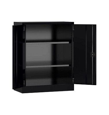 Stahlschrank ClassiX X-530319 tiefschwarz 80,0 x 38,0 x 100,0 cm, aufgebaut 