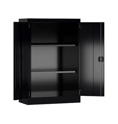 Stahlschrank ClassiX X-530299 tiefschwarz 80,0 x 38,0 x 120,0 cm, aufgebaut 