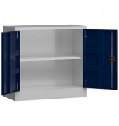 Stahlschrank ClassiX X-530301 enzianblau, lichtgrau 80,0 x 38,0 x 75,0 cm, aufgebaut 