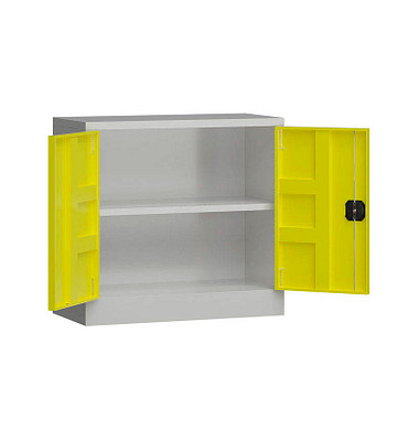 Stahlschrank ClassiX X-530306 zinkgelb, lichtgrau 80,0 x 38,0 x 75,0 cm, aufgebaut 