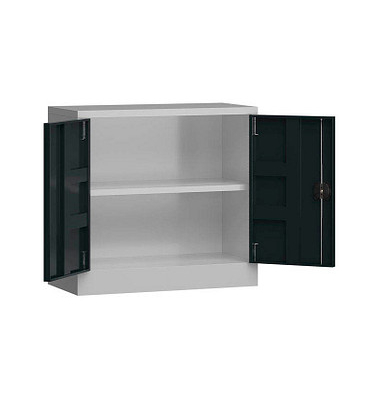 Stahlschrank ClassiX X-530308 anthrazit, lichtgrau 80,0 x 38,0 x 75,0 cm, aufgebaut 