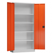 Stahlschrank ClassiX X-530354 feuerrot, lichtgrau 92,0 x 50,0 x 194,5 cm, aufgebaut 