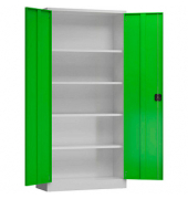 Stahlschrank ClassiX X-530355 lichtgrau, gelbgrün 92,0 x 50,0 x 194,5 cm, aufgebaut 