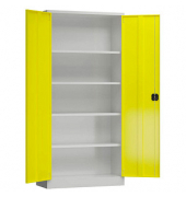Stahlschrank ClassiX X-530356 zinkgelb, lichtgrau 92,0 x 50,0 x 194,5 cm, aufgebaut 