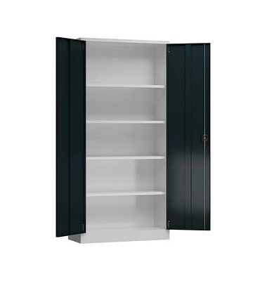 Stahlschrank ClassiX X-530368 anthrazit, lichtgrau 92,0 x 60,0 x 194,5 cm, aufgebaut 