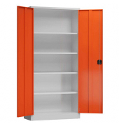 Stahlschrank ClassiX X-530364 feuerrot, lichtgrau 92,0 x 60,0 x 194,5 cm, aufgebaut 
