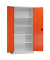 Stahlschrank ClassiX X-530364 feuerrot, lichtgrau 92,0 x 60,0 x 194,5 cm, aufgebaut 