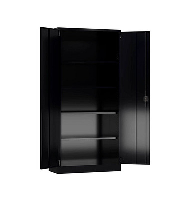 Stahlschrank ClassiX X-530369 tiefschwarz 92,0 x 60,0 x 194,5 cm, aufgebaut 