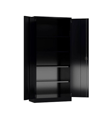 Stahlschrank ClassiX X-530359 tiefschwarz 92,0 x 50,0 x 194,5 cm, aufgebaut 