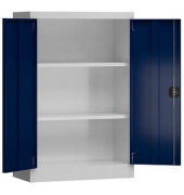 Stahlschrank ClassiX X-530291 enzianblau, lichtgrau 80,0 x 38,0 x 120,0 cm, aufgebaut 
