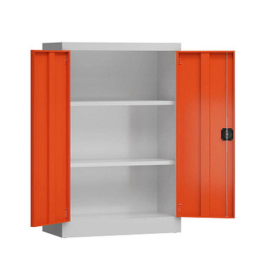 Stahlschrank ClassiX X-530294 feuerrot, lichtgrau 80,0 x 38,0 x 120,0 cm, aufgebaut 
