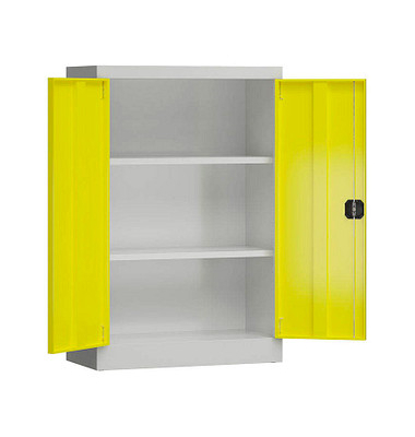 Stahlschrank ClassiX X-530296 zinkgelb, lichtgrau 80,0 x 38,0 x 120,0 cm, aufgebaut 