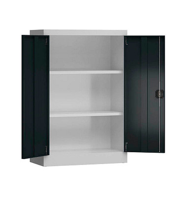 Stahlschrank ClassiX X-530298 anthrazit, lichtgrau 80,0 x 38,0 x 120,0 cm, aufgebaut 