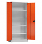 Stahlschrank ClassiX X-530334 feuerrot, lichtgrau 80,0 x 38,0 x 180,0 cm, aufgebaut 