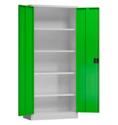 Stahlschrank ClassiX X-530335 lichtgrau, gelbgrün 80,0 x 38,0 x 180,0 cm, aufgebaut 