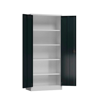 Stahlschrank ClassiX X-530338 anthrazit, lichtgrau 80,0 x 38,0 x 180,0 cm, aufgebaut 