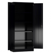 Stahlschrank ClassiX X-530339 tiefschwarz 80,0 x 38,0 x 180,0 cm, aufgebaut 