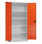 Stahlschrank ClassiX X-530344 feuerrot, lichtgrau 92,0 x 42,0 x 194,5 cm, aufgebaut 