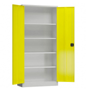 Stahlschrank ClassiX X-530346 zinkgelb, lichtgrau 92,0 x 42,0 x 194,5 cm, aufgebaut 