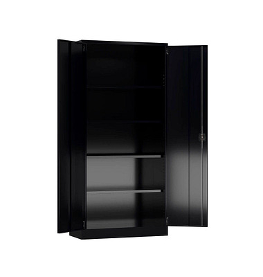 Stahlschrank ClassiX X-530349 tiefschwarz 92,0 x 42,0 x 194,5 cm, aufgebaut 