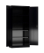 Stahlschrank ClassiX X-530349 tiefschwarz 92,0 x 42,0 x 194,5 cm, aufgebaut 