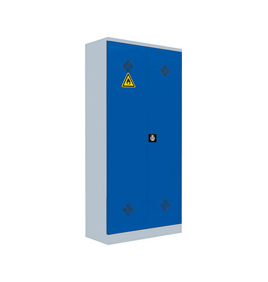 Umweltschrank 566251 enzianblau, lichtgrau 91,6 x 42,2 x 195,0 cm, aufgebaut 