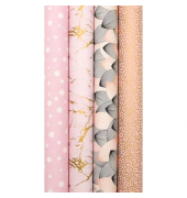Geschenkpapier Sweet Rose 1330-24363, sortiert (4 Motive), 70cm x 2m, ros&eacute;ton