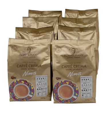 TEMPELMANN Kaffee Nomos Caffé Crema 120246 ganze Bohne 8x500g TEMPELMANN Kaffee Nomos Caffé Crema 120246 ganze Bohne 8x500g