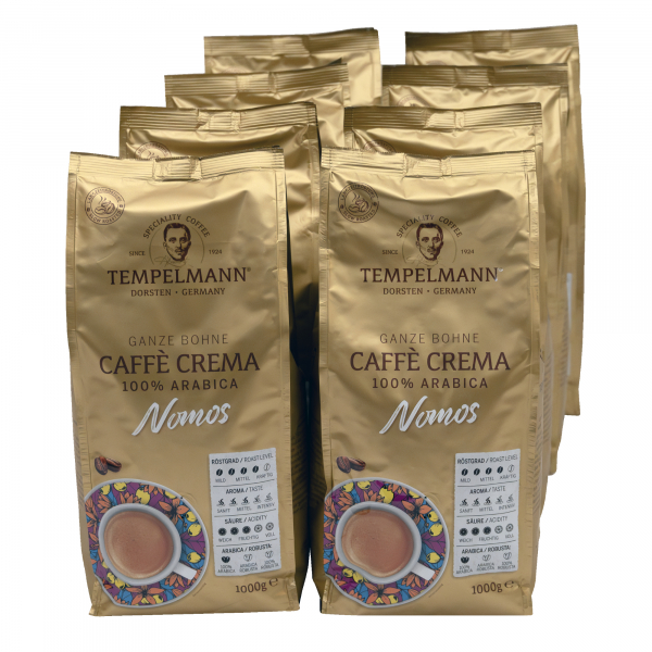 4006406210179 - TEMPELMANN Kaffee Nomos Caffé Crema 120247 ganze Bohne 8x1000g 4006406210179 Kaffeerösterei Hubert T 4006406210179 - TEMPELMANN Kaffee Nomos Caffé Crema 120247 ganze Bohne 8x1000g 4006406210179 Kaffeerösterei Hubert T
