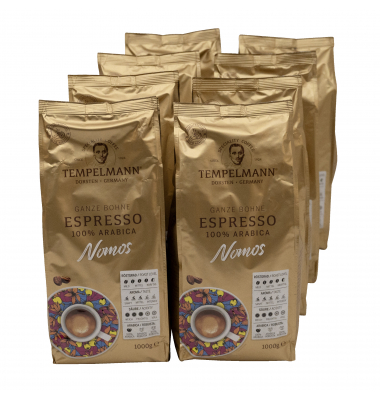 TEMPELMANN Kaffee Nomos Espresso 120248 ganze Bohne 8x1.000g TEMPELMANN Kaffee Nomos Espresso 120248 ganze Bohne 8x1.000g
