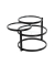Couchtisch, 43cm (H), 58-140x50cm (BxT), rund, glasklar / schwarz