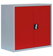 Stahlschrank 530304 feuerrot, lichtgrau 80,0 x 38,3 x 75,0 cm, aufgebaut 