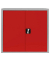 Stahlschrank 530304 feuerrot, lichtgrau 80,0 x 38,3 x 75,0 cm, aufgebaut 