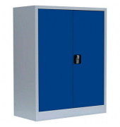 Stahlschrank 530311 enzianblau, lichtgrau 80,0 x 38,3 x 100,0 cm, aufgebaut 