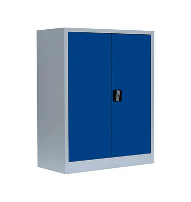 Stahlschrank 530311 enzianblau, lichtgrau 80,0 x 38,3 x 100,0 cm, aufgebaut 