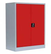 Stahlschrank 530314 feuerrot, lichtgrau 80,0 x 38,3 x 100,0 cm, aufgebaut 