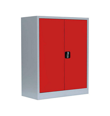 Stahlschrank 530314 feuerrot, lichtgrau 80,0 x 38,3 x 100,0 cm, aufgebaut 