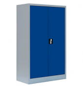 Stahlschrank 530291 enzianblau, lichtgrau 80,0 x 38,3 x 120,0 cm, aufgebaut 