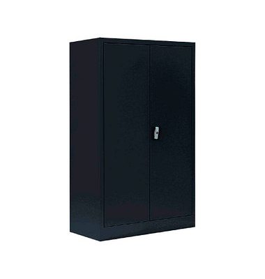 Stahlschrank 530299 tiefschwarz 80,0 x 38,3 x 120,0 cm, aufgebaut 