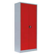 Stahlschrank 530334 feuerrot, lichtgrau 80,0 x 38,3 x 180,0 cm, aufgebaut 