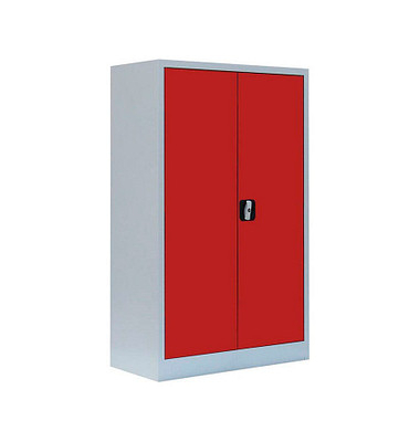 Stahlschrank 530294 feuerrot, lichtgrau 80,0 x 38,3 x 120,0 cm, aufgebaut 