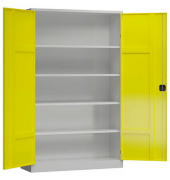 Stahlschrank ClassiXL X-530376 zinkgelb, lichtgrau 120,0 x 42,0 x 194,5 cm, aufgebaut 
