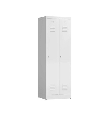 Spind ClassiX signalweiß X-510127, 2 Schließfächer 59,0 x 50,0 x 180,0 cm 