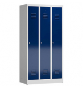 Spind ClassiX enzianblau, lichtgrau X-510131, 3 Schließfächer 87,0 x 50,0 x 180,0 cm 