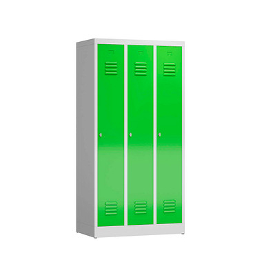 Spind ClassiX gelbgrün, lichtgrau X-510135, 3 Schließfächer 87,0 x 50,0 x 180,0 cm 
