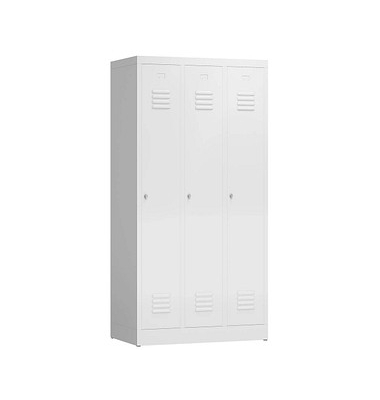 Spind ClassiX signalweiß X-510137, 3 Schließfächer 87,0 x 50,0 x 180,0 cm 