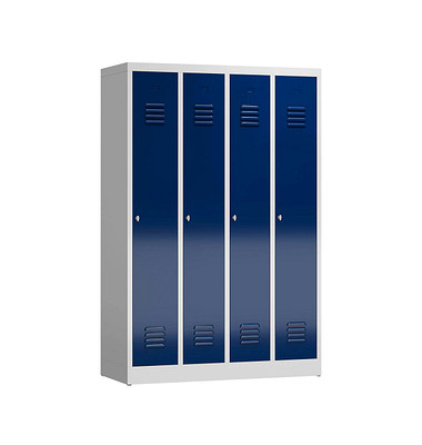 Spind ClassiX enzianblau, lichtgrau X-510141, 4 Schließfächer 118,0 x 50,0 x 180,0 cm 