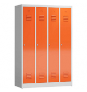 Spind ClassiX feuerrot, lichtgrau X-510144, 4 Schließfächer 118,0 x 50,0 x 180,0 cm 