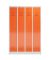 Spind ClassiX feuerrot, lichtgrau X-510144, 4 Schließfächer 118,0 x 50,0 x 180,0 cm 